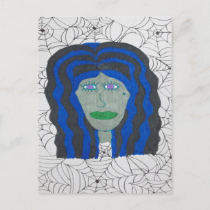 Carte Postale Femme zombie d'Halloween