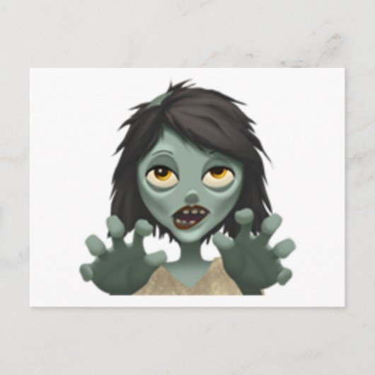 Carte Postale Femme Zombie - Emoji (Devant)