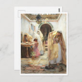 Carte Postale Femmes à la fontaine par Arthur Bridgman (Devant / Derrière)