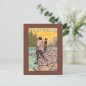 Carte Postale Femmes à la pêche à la mouche - Parc national de Y (Debout devant)