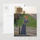 Carte Postale Femmes à l'arrêt de tramway (Devant / Derrière)