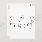 Carte Postale Femmes Abstraites avec de beaux décolletés (Devant / Derrière)