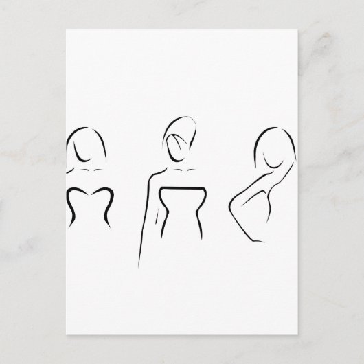 Carte Postale Femmes Abstraites avec de beaux décolletés (Devant)