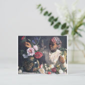 Carte Postale Femmes africaines avec des pivoines (Debout devant)