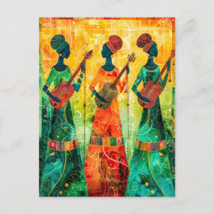 Carte Postale Femmes africaines jouant d'instruments à cordes
