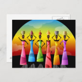 Carte Postale Femmes africaines traditionnelles (Devant / Derrière)