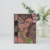 Carte Postale Femmes afro-américaines roses et vertes (Debout devant)