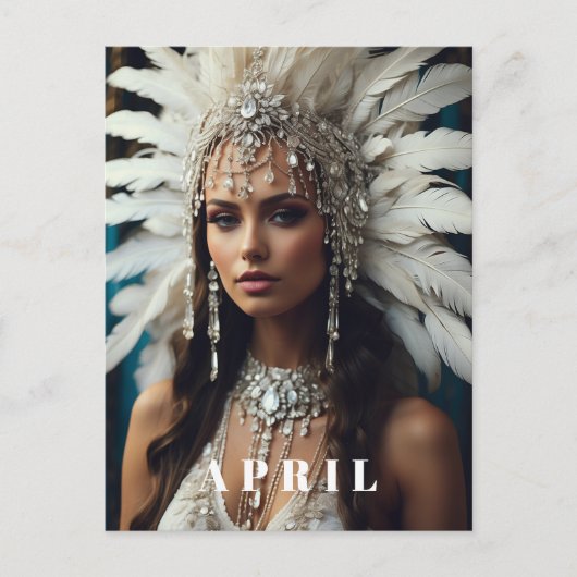 Carte Postale *~ Femmes AP53 AVRIL DIAMANTS ANNIVERSAIRE Boho (Devant)