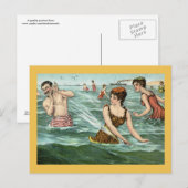 Carte Postale Femmes au Vintage de la plage (Devant / Derrière)