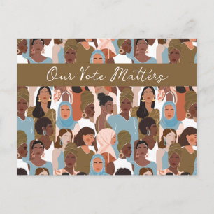 Carte Postale Femmes Autonomisées Vote Carton Vide à l'Intérieur