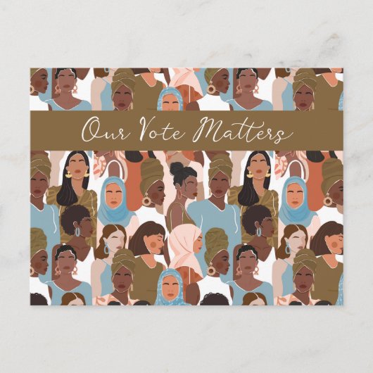 Carte Postale Femmes Autonomisées Vote Carton Vide à l'Intérieur (Devant)