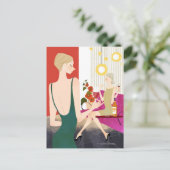 Carte Postale Femmes Boire du vin (Debout devant)