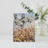 Carte Postale Femmes chantant dans un champ de blé Collage (Debout devant)