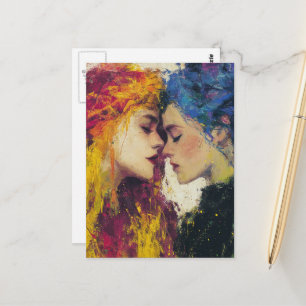 Carte Postale Femmes colorées en amour