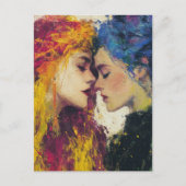 Carte Postale Femmes colorées en amour (Devant)