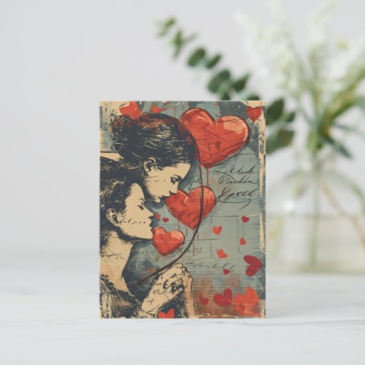 Carte Postale Femmes Couple LGBTQ Saint Valentin (Debout devant)