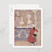 Carte Postale Femmes dans une boîte de théâtre, illustration de  (Devant / Derrière)