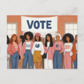 Carte Postale Femmes en lice pour voter (Devant)