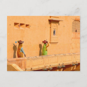 Carte Postale Femmes En Vêtements Sari, Inde