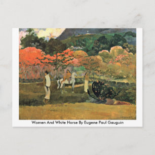 Carte Postale Femmes Et Cheval Blanc Par Eugene Paul Gauguin
