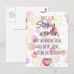 Carte Postale Femmes fortes Bulles aquarelle motivationnelles