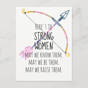 Carte Postale Femmes Fortes Motivationnelles Arc Flèche Bohème P