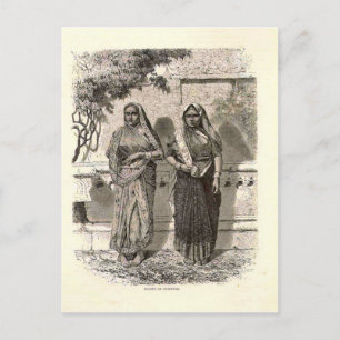 Carte Postale Femmes hindoues en Saris, 1890
