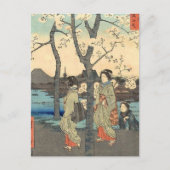 Carte Postale Femmes japonaises anciennes en fleurs de cerisiers (Devant)