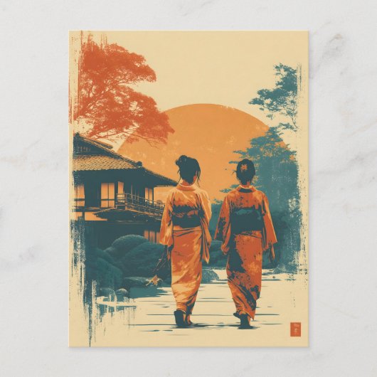 Carte Postale Femmes kimono vintage (Devant)