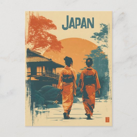 Carte Postale Femmes kimono vintage (Devant)