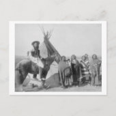 Carte Postale Femmes Lakota avec bébés et homme à cheval (Devant)