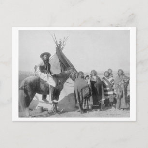 Carte Postale Femmes Lakota avec bébés et homme à cheval