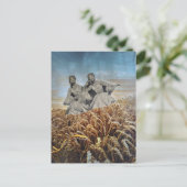 Carte Postale Femmes Rétro Chantant dans un Collage de Champ de (Debout devant)