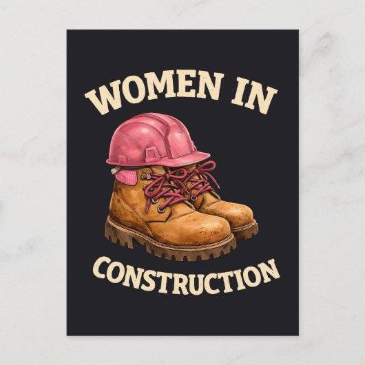 Carte Postale Femmes sur des bottes de travail de construction e (Devant)