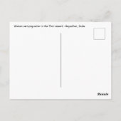 Carte Postale Femmes transportant de l'eau dans le désert de Tha (Dos)