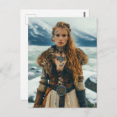 Carte Postale Femmes viking Guerriers intemporels (Devant / Derrière)