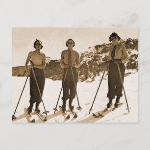 Carte Postale Femmes vintage Retro Ski 'Ski Bums 1942'