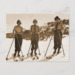 Carte Postale Femmes vintage Retro Ski 'Ski Bums 1942'