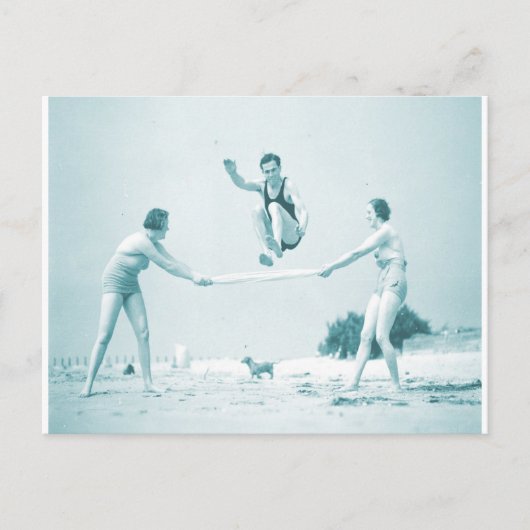 Carte Postale Femmes Vintages rétro à la plage (Devant)