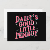 Carte Postale Femoby, le Gay pride LGBT de Daddy's Good Little F (Devant / Derrière)