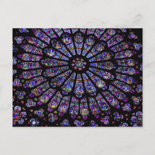 Carte Postale Fenêtre de l'église en verre tendu violet