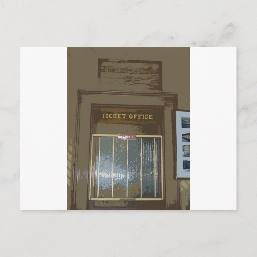 Carte Postale Fenêtre de ticket de gare (Devant)