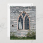Carte Postale Fenêtre d'église abandonnée (Devant / Derrière)