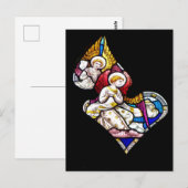 CARTE POSTALE FENÊTRE EN VERRE STAINÉ (Devant / Derrière)