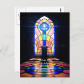 Carte Postale Fenêtre En Verre Vitré Lumière À Travers Une Églis (Devant / Derrière)
