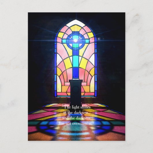 Carte Postale Fenêtre En Verre Vitré Lumière À Travers Une Églis (Devant)