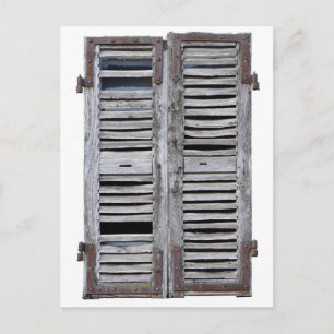 Carte Postale Fenêtre fermée avec persiennes en bois