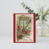 Carte Postale Fenêtre Florale vintage (Debout devant)