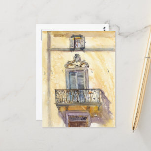 Carte Postale Fenêtre italienne. Art original de Sveta Mikhalevi