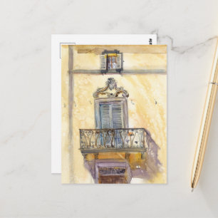 Carte Postale Fenêtre italienne Fabriano Aquarelle